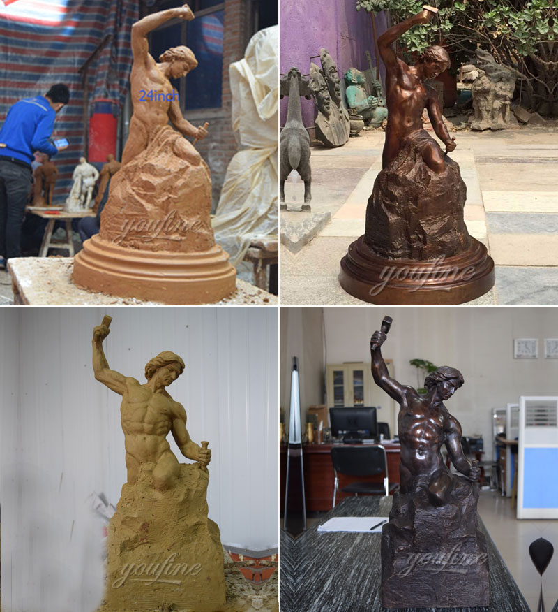 18 inch and 24 inch casting bronze self made man statue for sale