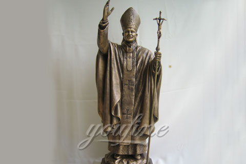 Decorative Outdoor Cast Bronze John Paul II Statue for Sale