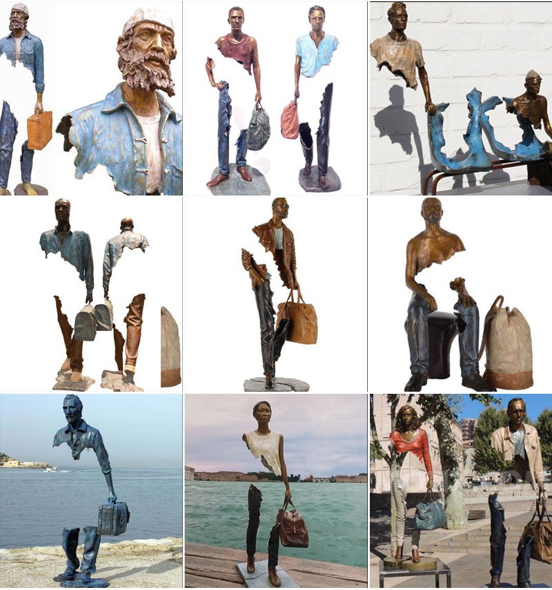 Outdoor Bronze Traveler Sculptures