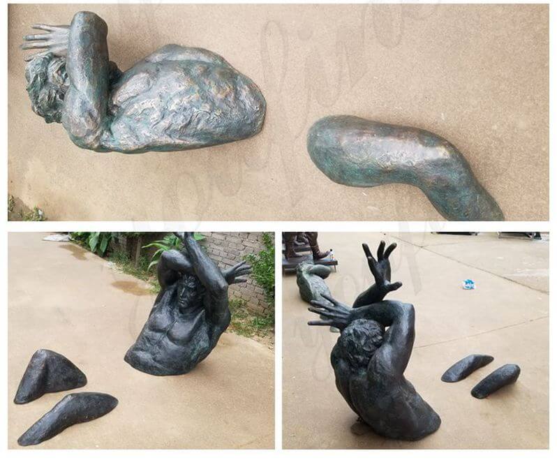 bronze abstract wall statue