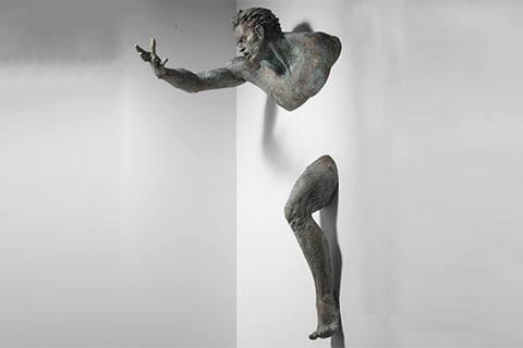 Life Size Bronze Matteo Pugliese Sculpture Wall Statue for Indoor Decor