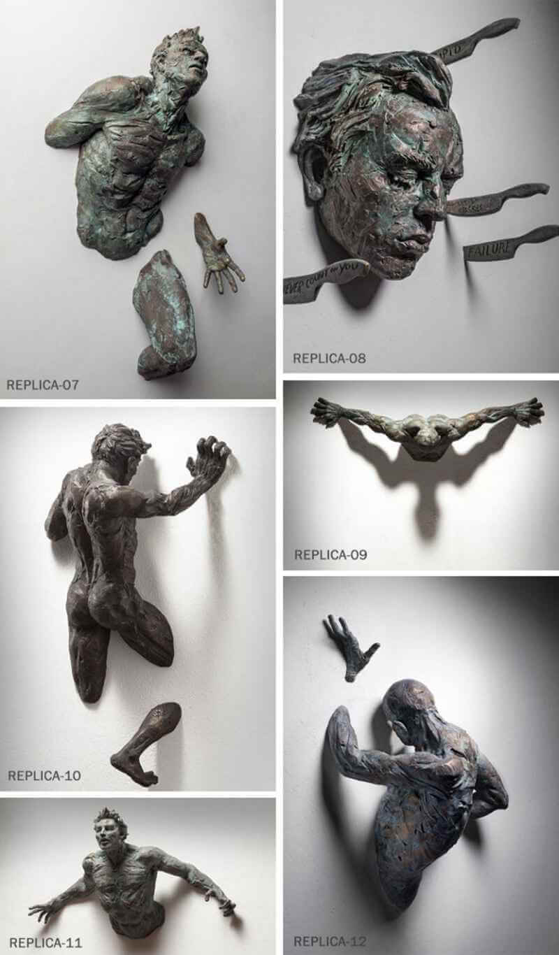 Life Size Contemporary Metal Wall Sculptures for Home Decor