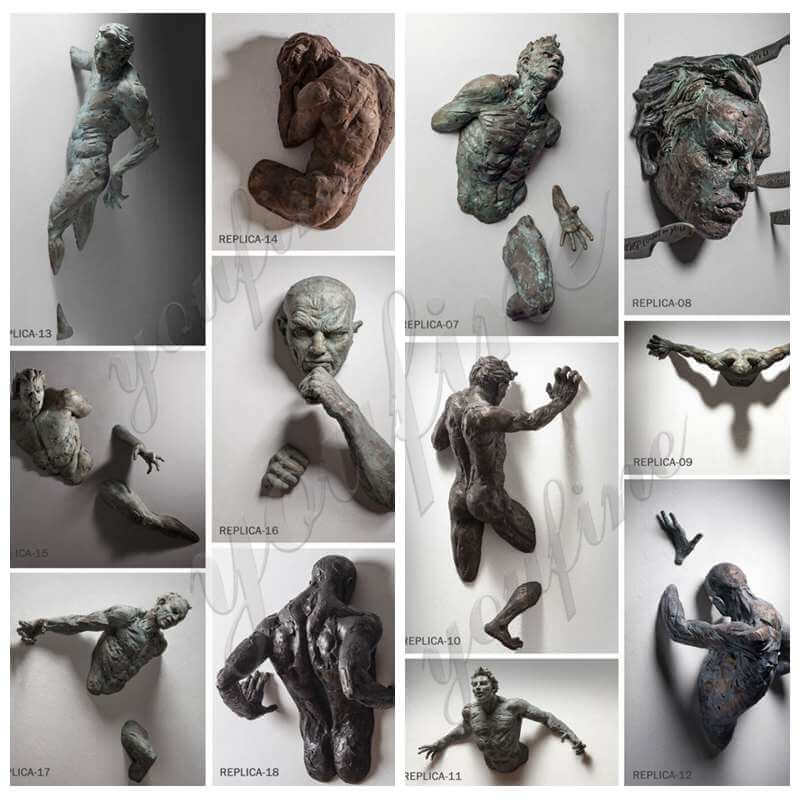 Bronze Wall Figure Sculpture