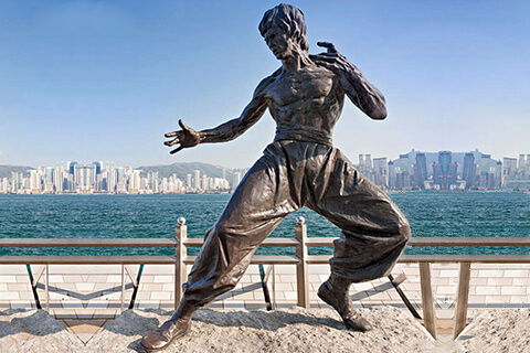 Life-size Customized Bruce Lee Bronze Famous Figure Statue for Sale