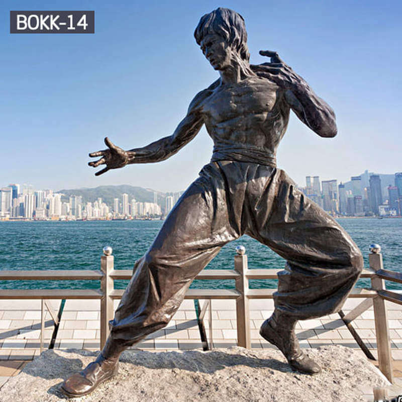 Life-size Customized Bruce Lee Bronze Famous Figure Statue for Sale