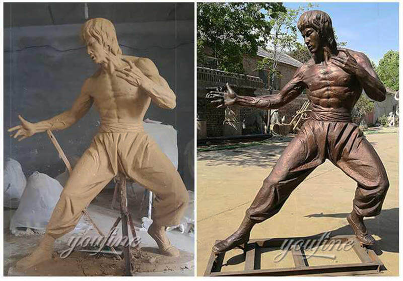 Life-size Customized Bruce Lee Bronze Famous Figure Statue for Sale