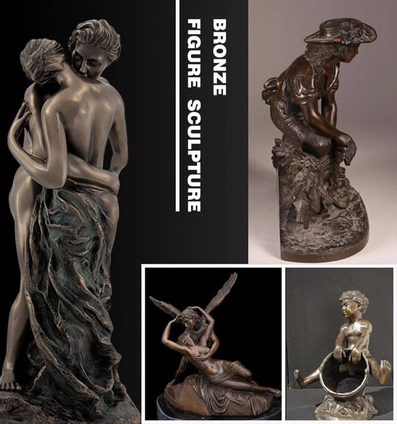 Antique Bronze Lovers Couple Statue for Public Park factory supplier